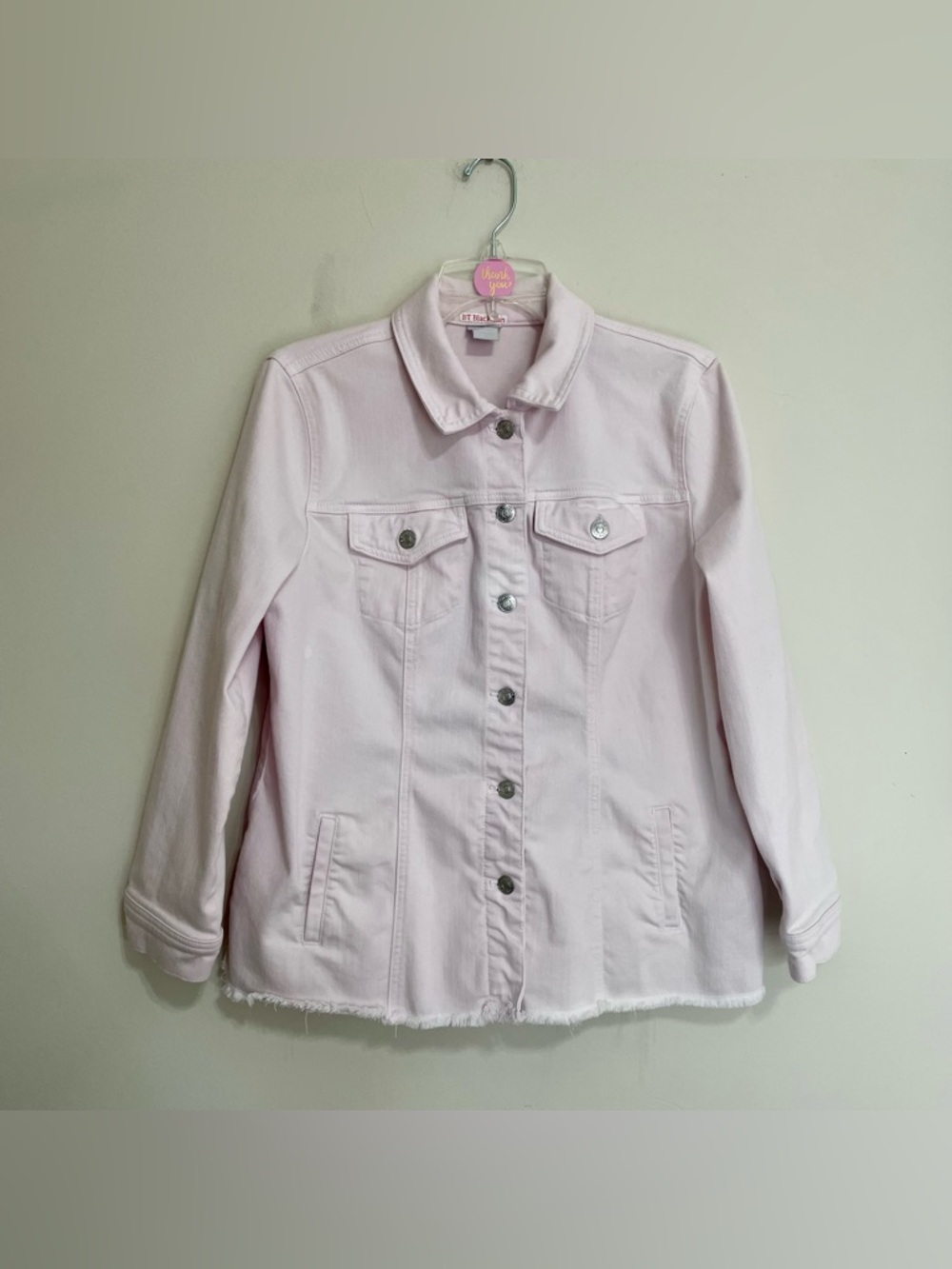 Chico's Pale Blush Button-Front Jacket~ Size 2~ Dress up‎ your casual!!!